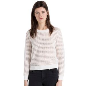 Sandro Paris Women’s Open Knit Sheer Sweater White Size 2